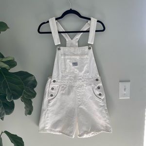 White Levi overall shorts